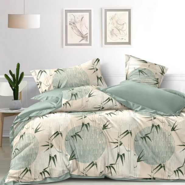 Posteljina SPL10 GRN sa zelenim bambus motivima